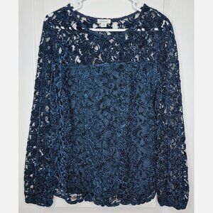 Sundance Lilys Paramour Lace Top Medium Blue Jewel Tone